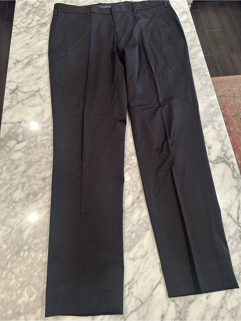 Tahari Black Dress Pants 36x32 Stretch Cotton Blend Straight Leg